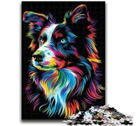 1000 Piece Jigsaw Puzzles for Teenagers Gifts DJ Neon Border Collie Teenager Puzzles,Educational Games Wall Decoration Unique Birthday And Xmas Gifts (26x38cm)