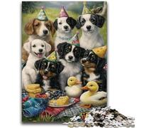 1000 Piece Jigsaw Puzzles for Teenagers Gifts Dog Picnic Stress Reliever Difficult Challenge Suitable for Desktop Decoration 50x75cm