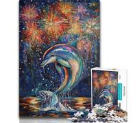 1000 Piece Jigsaw Puzzles for Teenagers Gifts Dolphin Oil Painting 1000 Piece Puzzle,Educational Toy Funny Family Games Unique Home Decor (size 38x26cm)