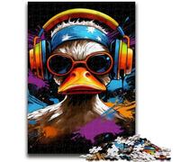 1000 Piece Jigsaw Puzzles for Teenagers Gifts Duck with Headphones Teenager Puzzles,Educational Games Home Decoration Suitable for Desktop Decoration (26x38cm)