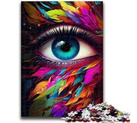 1000 Piece Jigsaw Puzzles for Teenagers Gifts Eye with Colorful Leaves Puzzles,Decompressing Intellectual Educational Toy Perfect Decoration (50x75cm)