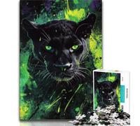 1000 Piece Jigsaw Puzzles for Teenagers Gifts Fantasy Black Panther 1000 Pieces for Teenagers,Perfect for Game Nights, Colorful Toy for Home Gift (size 38x26cm)