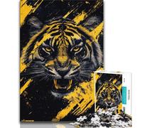 1000 Piece Jigsaw Puzzles for Teenagers Gifts Fantasy Golden Tiger 1000 Piece Puzzle,Unique Birthday And Gifts for And Age 14 Years Up 75x50cm