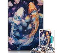 1000 Piece Jigsaw Puzzles for Teenagers Gifts Fantasy Koi Puzzles,Interesting Stress Reduction Parent-child Interaction (size 38x26cm)