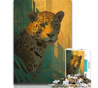 1000 Piece Jigsaw Puzzles for Teenagers Gifts Fantasy Leopard Puzzles,Interesting Stress Reduction Parent-child Interaction (size 38x26cm)