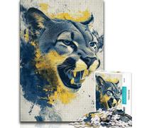 1000 Piece Jigsaw Puzzles for Teenagers Gifts Fantasy Lynx 1000 Piece Puzzle,Unique Birthday And Gifts for And Age 14 Years Up 38x26cm