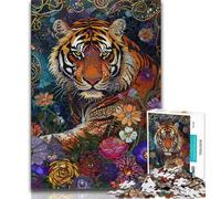 1000 Piece Jigsaw Puzzles for Teenagers Gifts Fantasy Tiger 1000 Pieces for Teenagers,Perfect for Game Nights, Colorful Toy for Home Gift (size 75x50cm)