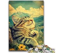 1000 Piece Jigsaw Puzzles for Teenagers Gifts Farm Cat Stress Reliever Difficult Challenge Suitable for Desktop Decoration 50x75cm