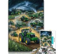 1000 Piece Jigsaw Puzzles for Teenagers Gifts Farm Implement Tractor,Stress Reliever Difficult Challenge with Matching Poster And Trivia Sheet (38x26cm)