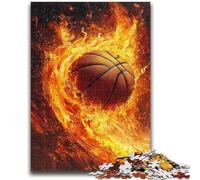 1000 Piece Jigsaw Puzzles for Teenagers Gifts Flame Basketball for Age 14+ Challenging To Complete But Fun And Humorous Great Gifts And Toys 26X38CM