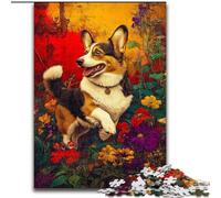 1000 Piece Jigsaw Puzzles for Teenagers Gifts Flower Corgi, Train Your Brain And Hands Unique Birthday And Gifts for Age 14+ (Size 26x38cm)