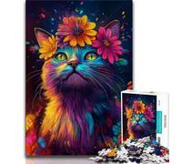 1000 Piece Jigsaw Puzzles for Teenagers Gifts Flowers And Cats Puzzles,Decompressing Intellectual Educational Toy Perfect Decoration 26x38cm