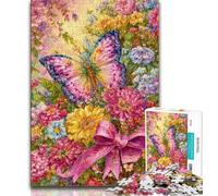 1000 Piece Jigsaw Puzzles for Teenagers Gifts Flowers Butterfly 1000 Piece Puzzle,Staycation Kill Time with Fully Interlocking Randomly Shaped Pieces 38x26cm