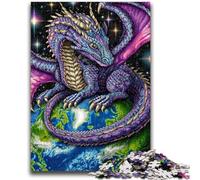 1000 Piece Jigsaw Puzzles for Teenagers Gifts Flying Dragon Standing on Earth Toys Educational Games Stress Relieving Suitable for Desktop Decoration 26x38cm