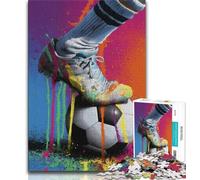 1000 Piece Jigsaw Puzzles for Teenagers Gifts Football Oil Painting 1000 Piece Puzzle,Unique Birthday And Gifts for And Age 14 Years Up 38x26cm