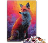 1000 Piece Jigsaw Puzzles for Teenagers Gifts Fox Sunset Puzzles,Decompressing Intellectual Educational Toy Perfect Decoration (50x75cm)
