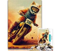1000 Piece Jigsaw Puzzles for Teenagers Gifts Funny Cat Astronaut Space 1000 Pieces for Teenagers,Stress Reliever Difficult Challenge Home Decoration Toys (size 75x50cm)