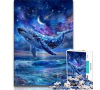 1000 Piece Jigsaw Puzzles for Teenagers Gifts Galaxy Whale,Stress Reliever Difficult Challenge with Matching Poster And Trivia Sheet 38x26cm
