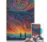 1000 Piece Jigsaw Puzzles for Teenagers Gifts Galaxy Whale,Stress Reliever Difficult Challenge with Matching Poster And Trivia Sheet (75x50cm)