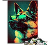 1000 Piece Jigsaw Puzzles for Teenagers Gifts German Shepherd Retro, Games Toys Gift Unique Birthday And Gifts for And Age 14 Years Up (Size 50x75cm)