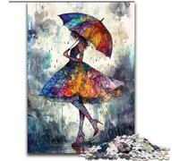 1000 Piece Jigsaw Puzzles for Teenagers Gifts Girl Holding An Umbrella,Stress Reliever Staycation Kill Time Parent-child Interaction 38x26cm