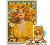 1000 Piece Jigsaw Puzzles for Teenagers Gifts Girl in The Wildflowers Puzzles,Decompressing Intellectual Educational Toy Perfect Decoration 26x38cm