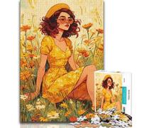 1000 Piece Jigsaw Puzzles for Teenagers Gifts Girl in Wildflowers Summer 1000 Piece Puzzle,Unique Birthday And Gifts for And Age 14 Years Up 75x50cm