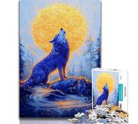 1000 Piece Jigsaw Puzzles for Teenagers Gifts Golden Animal Wolf 1000 Piece Puzzle,Unique Birthday And Gifts for And Age 14 Years Up 38x26cm