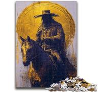 1000 Piece Jigsaw Puzzles for Teenagers Gifts Golden Cowboy 1000 Piece Puzzle,Educational Games Home Decoration Suitable for Desktop Decoration (26x38cm)