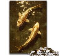 1000 Piece Jigsaw Puzzles for Teenagers Gifts Golden Koi Stress Reliever Difficult Challenge Suitable for Desktop Decoration 26x38cm