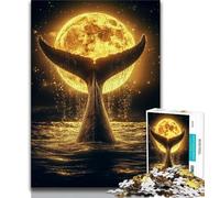 1000 Piece Jigsaw Puzzles for Teenagers Gifts Golden Whale Tail Puzzles,Birthday Present, Gifts, Wall Art for Age 14 Years Up (size 75x50cm)