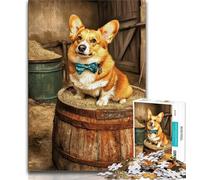 1000 Piece Jigsaw Puzzles for Teenagers Gifts Happy Corgi 1000 Piece Puzzle,Quiz Game Wall Decoration Unique Birthday And Xmas Gifts (size 38x26cm)