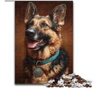 1000 Piece Jigsaw Puzzles for Teenagers Gifts Happy German Shepherd, Analysis And Logic with Fully Interlocking Randomly Shaped Pieces for And Age 14 Years Up (Size 26x38cm)