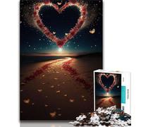 1000 Piece Jigsaw Puzzles for Teenagers Gifts Heart on The Beach 1000 Pieces for Teenagers,Toys Educational Games Stress Relieving Unique Birthday And Gifts 38x26cm