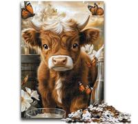1000 Piece Jigsaw Puzzles for Teenagers Gifts Highland Cow Family Fun for Is Ideal As A Gift for The Whole Family for And Age 14 Years Up 50x75cm