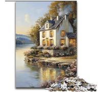 1000 Piece Jigsaw Puzzles for Teenagers Gifts House Painting, Educational Toys Is Ideal As A Gift for The Whole Family (Size 26x38cm)