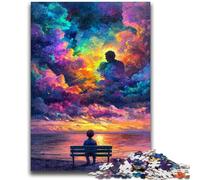 1000 Piece Jigsaw Puzzles for Teenagers Gifts Human Face Color Cloud Stress Reliever Difficult Challenge Suitable for Desktop Decoration 50x75cm