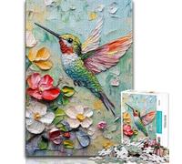 1000 Piece Jigsaw Puzzles for Teenagers Gifts Hummingbird 1000 Piece Puzzle,Staycation Kill Time with Fully Interlocking Randomly Shaped Pieces 38x26cm