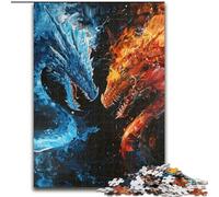 1000 Piece Jigsaw Puzzles for Teenagers Gifts Ice And Fire Dragon, Toy Intellectual Game Enhance Love between Couples for Ages 14+ (Size50x75cm)