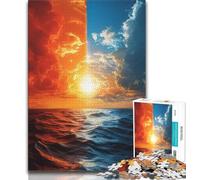 1000 Piece Jigsaw Puzzles for Teenagers Gifts Ice And Fire Sky Teenager Jigsaw,Relax Games Is Ideal As A Gift for The Whole Family (size 38x26cm)