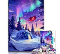 1000 Piece Jigsaw Puzzles for Teenagers Gifts Ice Castles Under The Aurora Borealis Teenager Puzzles,Educational Games Wall Decoration Unique Birthday And Xmas Gifts 26x38cm