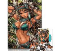 1000 Piece Jigsaw Puzzles for Teenagers Gifts Indian Princess 1000 Piece Puzzle,Staycation Kill Time with Fully Interlocking Randomly Shaped Pieces 75x50cm