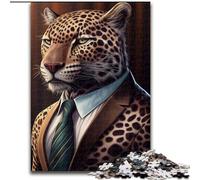 1000 Piece Jigsaw Puzzles for Teenagers Gifts Jaguar Suit Animal Clothes, Toy Intellectual Game Enhance Love between Couples for Ages 14+ (Size50x75cm)