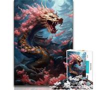 1000 Piece Jigsaw Puzzles for Teenagers Gifts Japanese Dragon Cherry 1000 Pieces for Teenagers,Stress Reliever Difficult Challenge Home Decoration Toys (size 75x50cm)