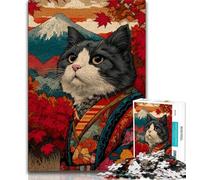 1000 Piece Jigsaw Puzzles for Teenagers Gifts Japanese Style Cat 1000 Pieces for Teenagers,Perfect for Game Nights, Colorful Toy for Home Gift (size 75x50cm)