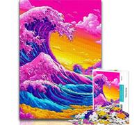 1000 Piece Jigsaw Puzzles for Teenagers Gifts Japanese Style Waves Teenager Jigsaw,Relax Games Is Ideal As A Gift for The Whole Family (size 75x50cm)