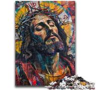 1000 Piece Jigsaw Puzzles for Teenagers Gifts Jesus Graffiti Learning Educational Toys Fun at Home Activities, Birthday Present,Travel Gifts 26x38cm