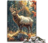 1000 Piece Jigsaw Puzzles for Teenagers Gifts Jungle Deer Stress Reliever Difficult Challenge Enhance Love between Couples 26x38cm