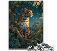 1000 Piece Jigsaw Puzzles for Teenagers Gifts Jungle Leopard Stress Reliever Difficult Challenge Enhance Love between Couples 26x38cm
