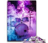 1000 Piece Jigsaw Puzzles for Teenagers Gifts Lightning Drum Set 1000 Piece Puzzle,Staycation Kill Time with Fully Interlocking Randomly Shaped Pieces (38x26cm)